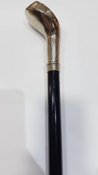 BASTÓN NEGRO CON EMPUÑADURA PLATA GOLF
